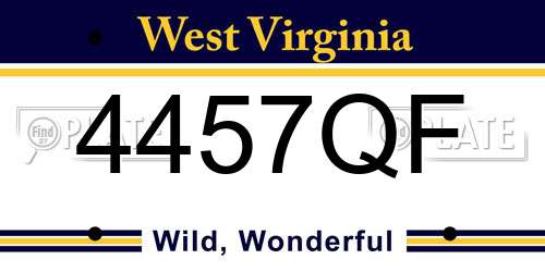 4457QF West Virginia License Plate