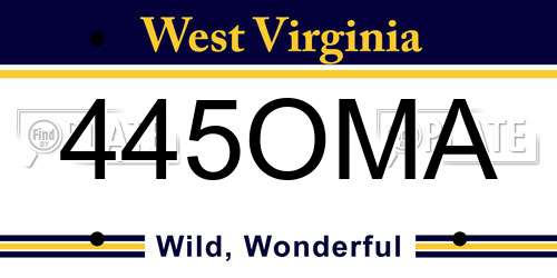 445OMA West Virginia License Plate
