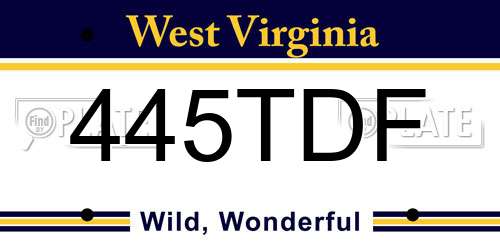 445TDF West Virginia License Plate