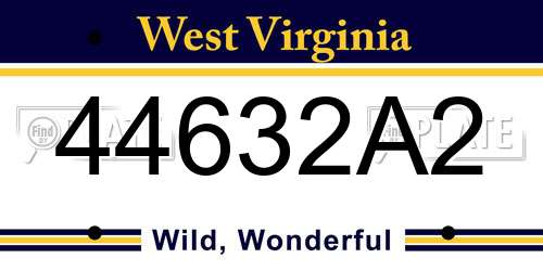 44632A2 West Virginia License Plate
