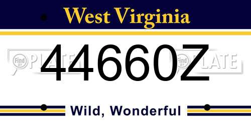 44660Z West Virginia License Plate