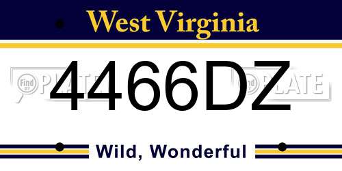 4466DZ West Virginia License Plate