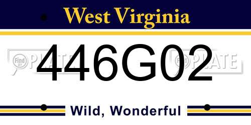 446G02 West Virginia License Plate