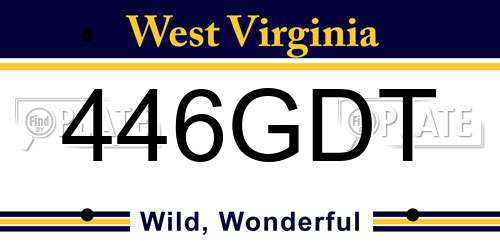 446GDT West Virginia License Plate