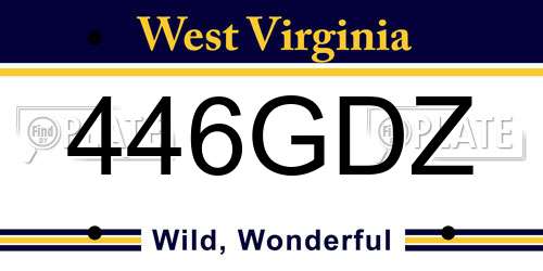 446GDZ West Virginia License Plate