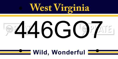 446GO7 West Virginia License Plate