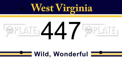 447 West Virginia License Plate
