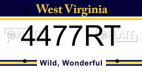 4477RT West Virginia License Plate