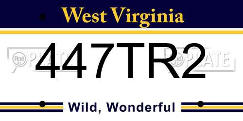 447TR2 West Virginia License Plate