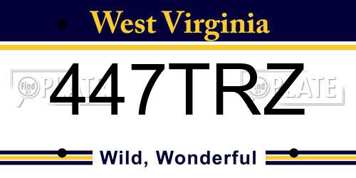 447TRZ West Virginia License Plate