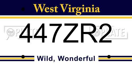 447ZR2 West Virginia License Plate