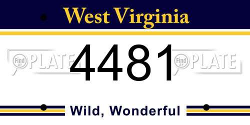 4481 West Virginia License Plate