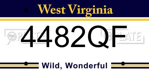 4482QF West Virginia License Plate