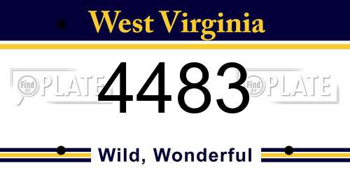 4483 West Virginia License Plate