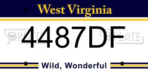 4487DF West Virginia License Plate