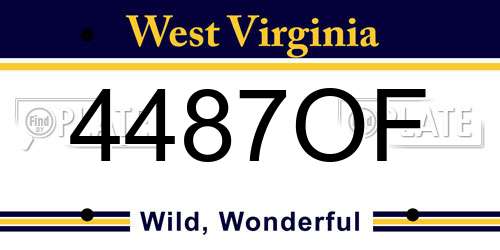 4487OF West Virginia License Plate