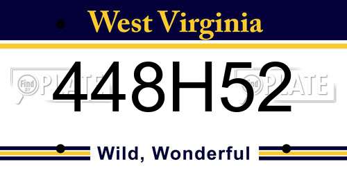 448H52 West Virginia License Plate