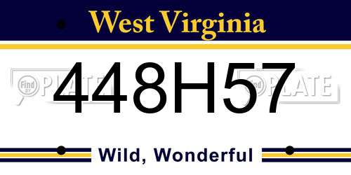 448H57 West Virginia License Plate