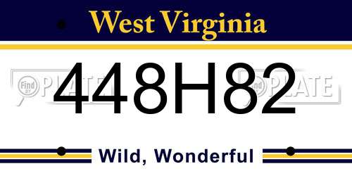 448H82 West Virginia License Plate