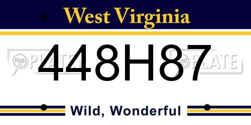 448H87 West Virginia License Plate