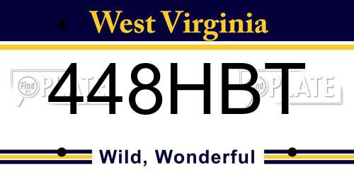 448HBT West Virginia License Plate