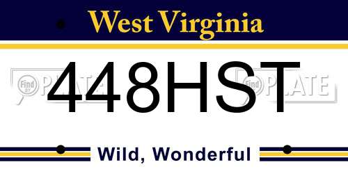 448HST West Virginia License Plate