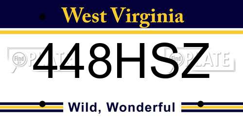 448HSZ West Virginia License Plate