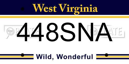 448SNA West Virginia License Plate