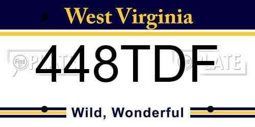 448TDF West Virginia License Plate