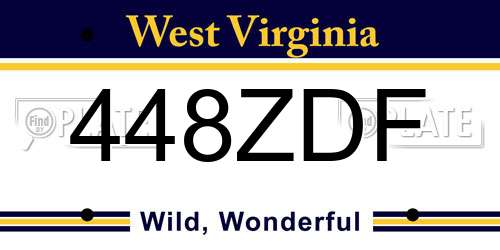 448ZDF West Virginia License Plate