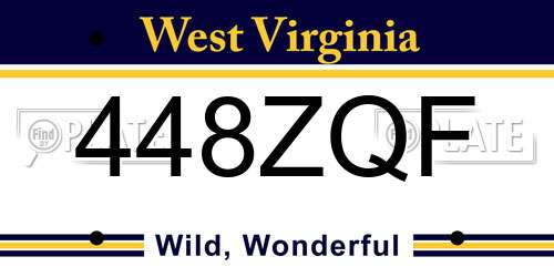 448ZQF West Virginia License Plate