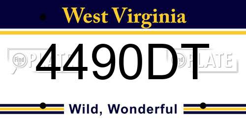 4490DT West Virginia License Plate
