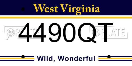 4490QT West Virginia License Plate
