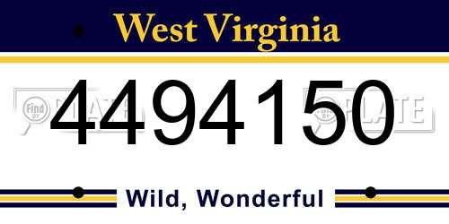 4494150 West Virginia License Plate