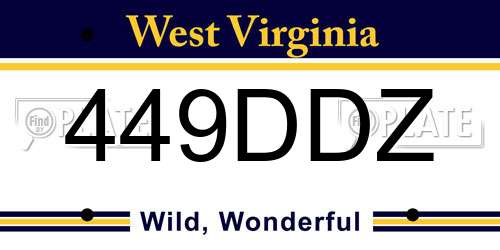 449DDZ West Virginia License Plate