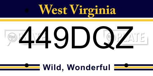 449DQZ West Virginia License Plate