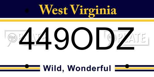 449ODZ West Virginia License Plate