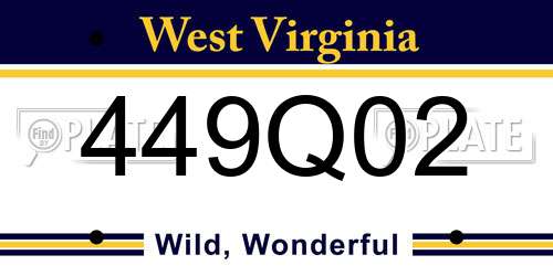 449Q02 West Virginia License Plate