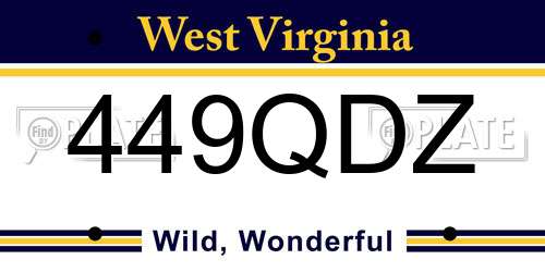 449QDZ West Virginia License Plate