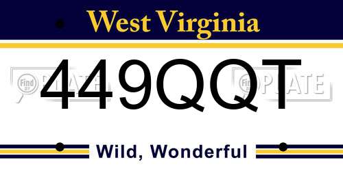 449QQT West Virginia License Plate