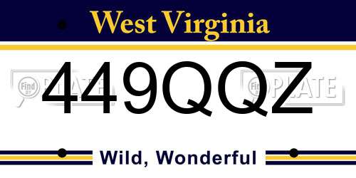 449QQZ West Virginia License Plate