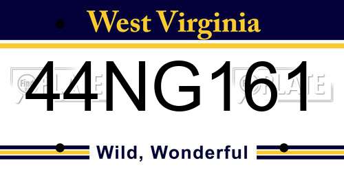 44NG161 West Virginia License Plate