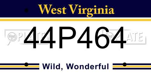 44P464 West Virginia License Plate