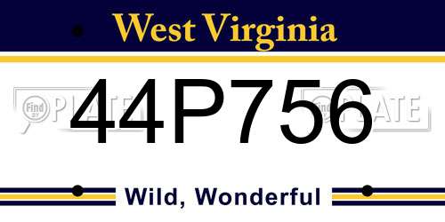 44P756 West Virginia License Plate