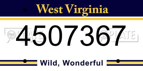 4507367 West Virginia License Plate
