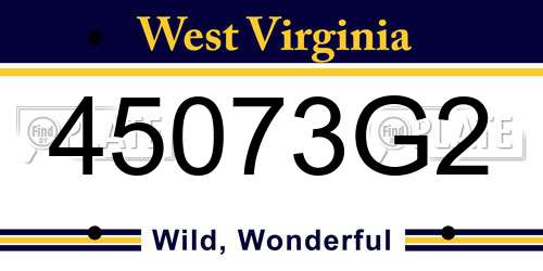45073G2 West Virginia License Plate