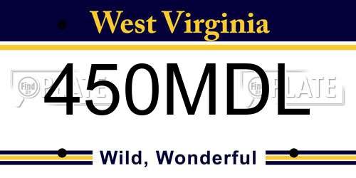 450MDL West Virginia License Plate