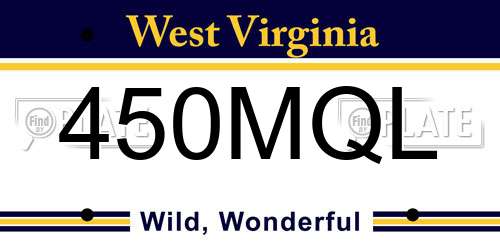 450MQL West Virginia License Plate