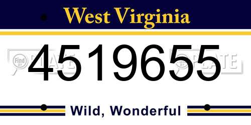 4519655 West Virginia License Plate