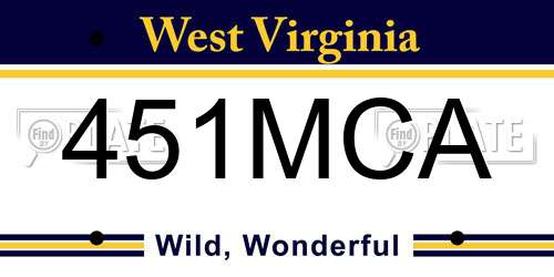451MCA West Virginia License Plate